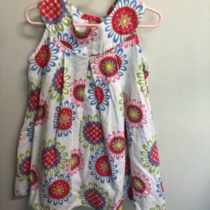 Little English Geometric Flower Pleated Sleeveless Summer Dress 4T